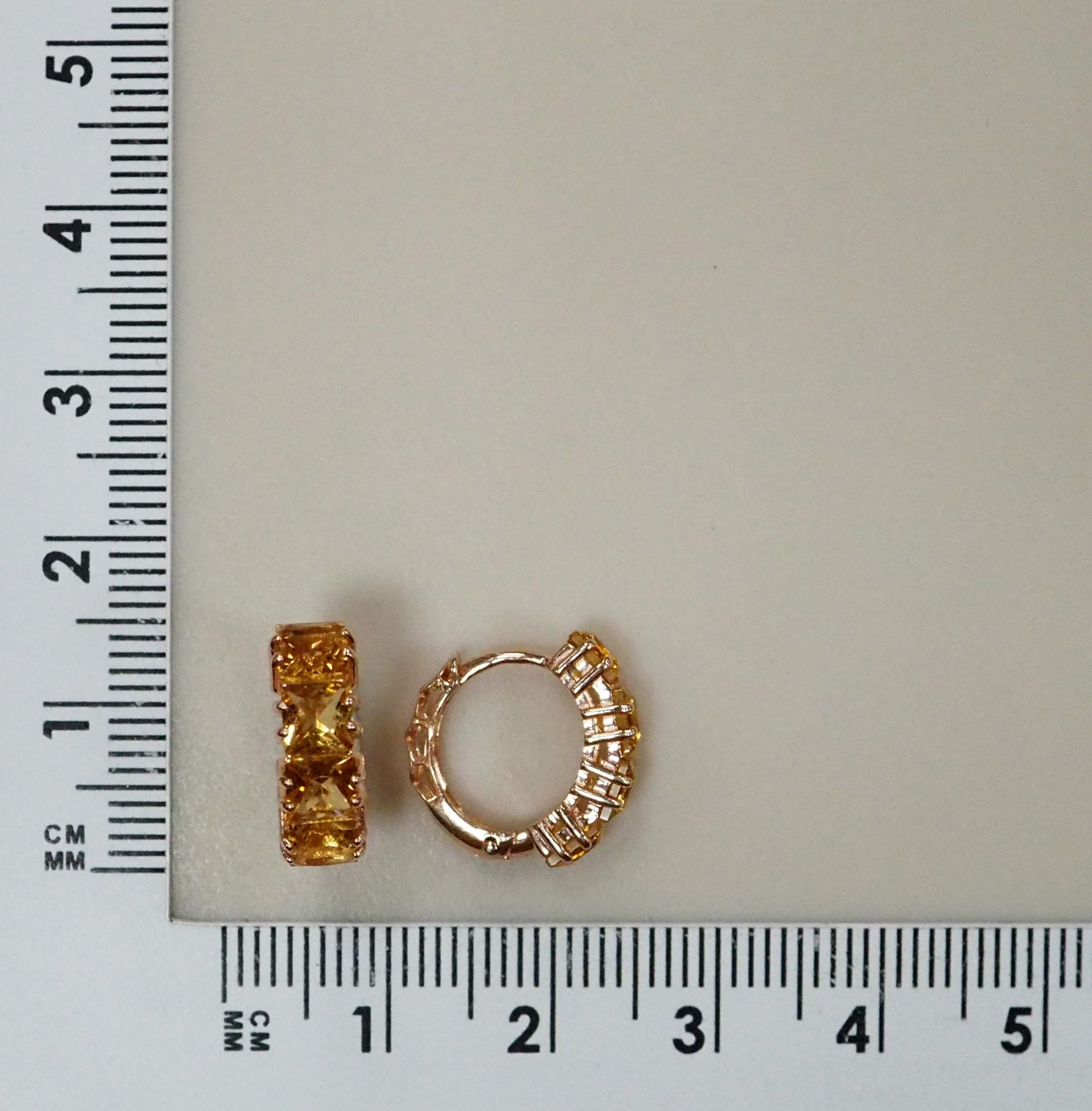 Серебряные серьги-конго с цитринами